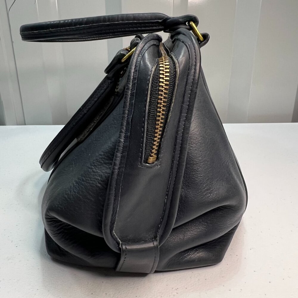 Coach Vintage Madison Top Handle Satchel Doctor Bag Navy Blue Made USA Classic - Picture 7 of 14